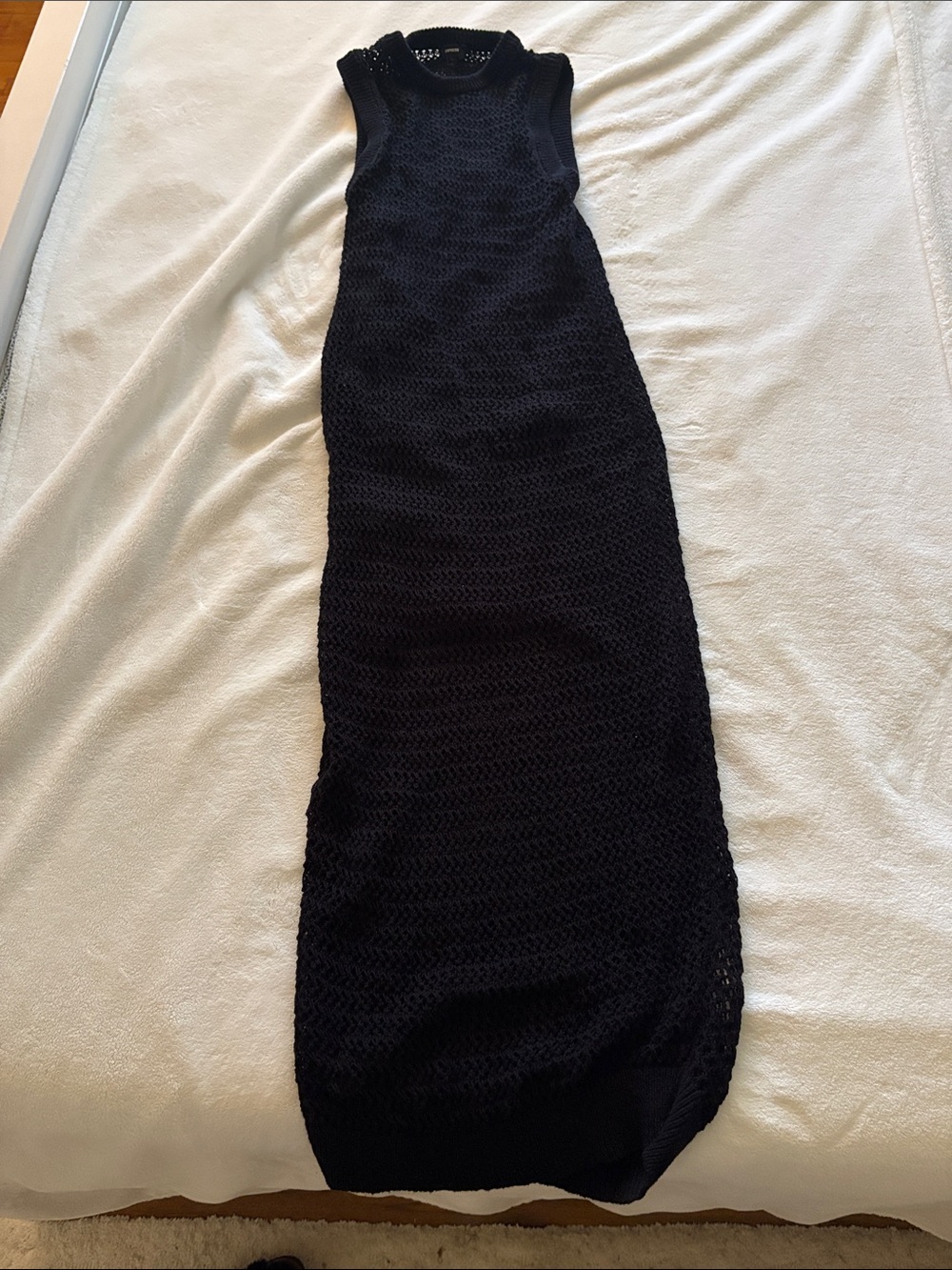 Express Black Crochet Knit Maxi Dress